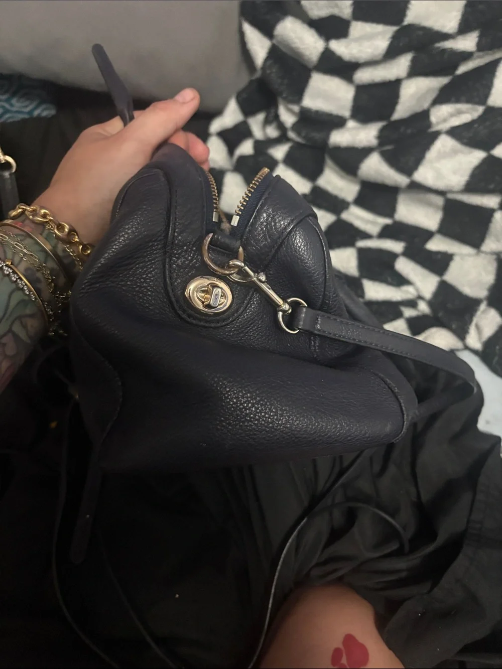 Coach compact pebbled